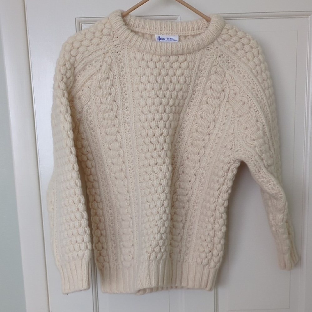 Elegant Cream Cable Knit Sweater